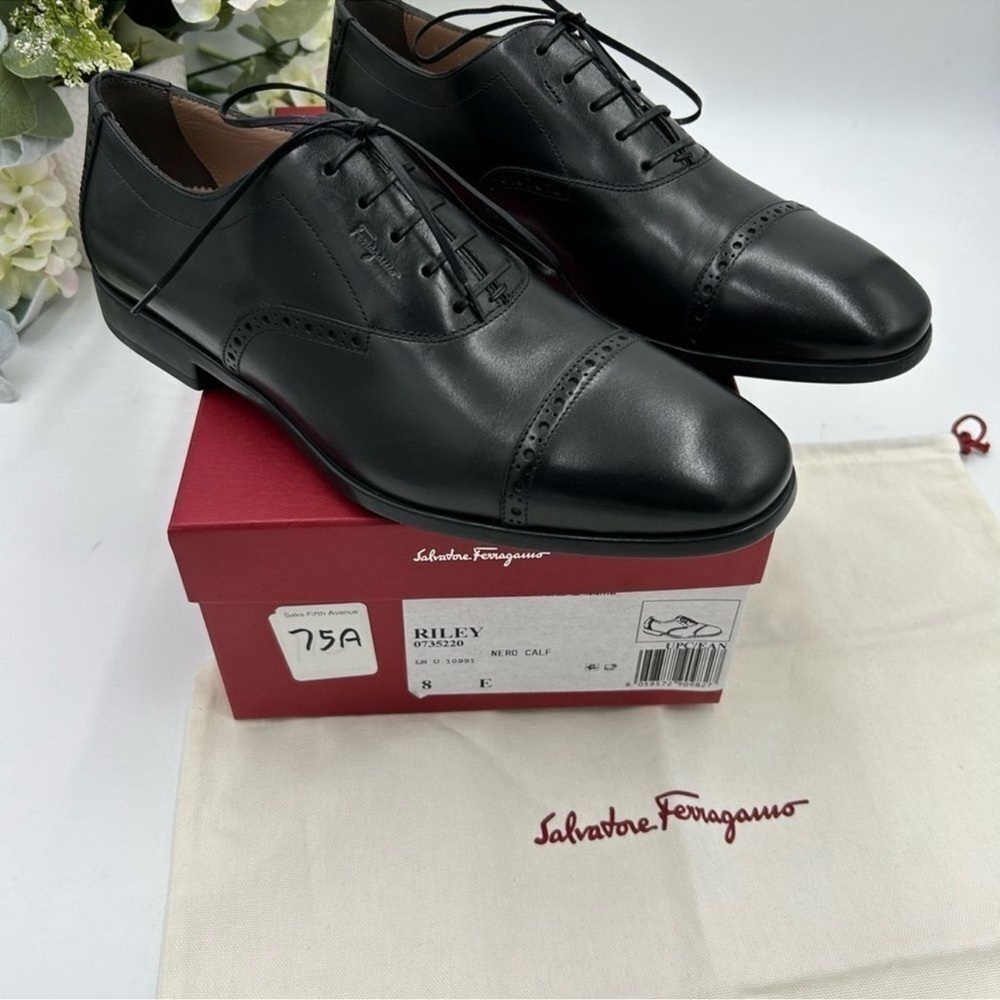 Men’s Salvatore, Ferragamo cap to Oxford size 8E made in Italy - Picture 3 of 10